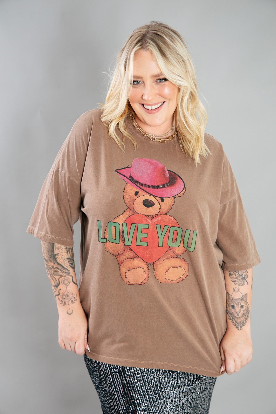 CAMISETA T-SHIRT OVERSIZED MARROM LOVE YOU CAMISETA T-SHIRT OVERSIZED MARROM LOVE YOU