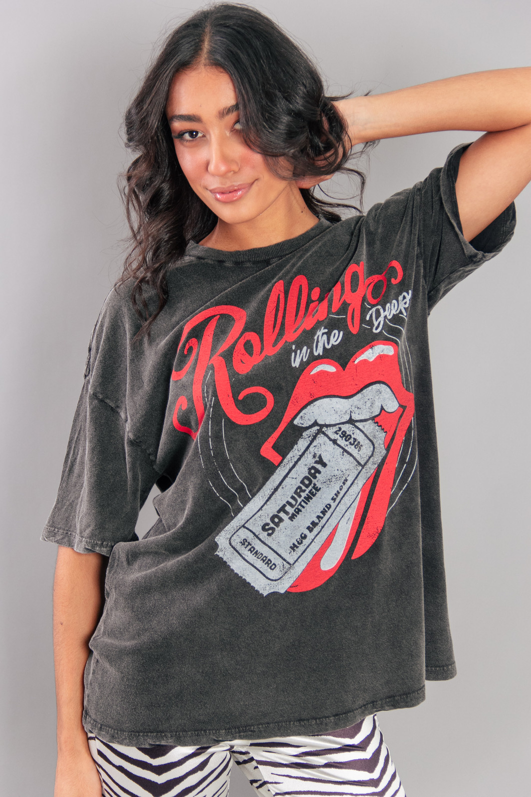 CAMISETA T-SHIRT VINTAGE MARMORIZADA ROLLING CAMISETA T-SHIRT VINTAGE MARMORIZADA ROLLING