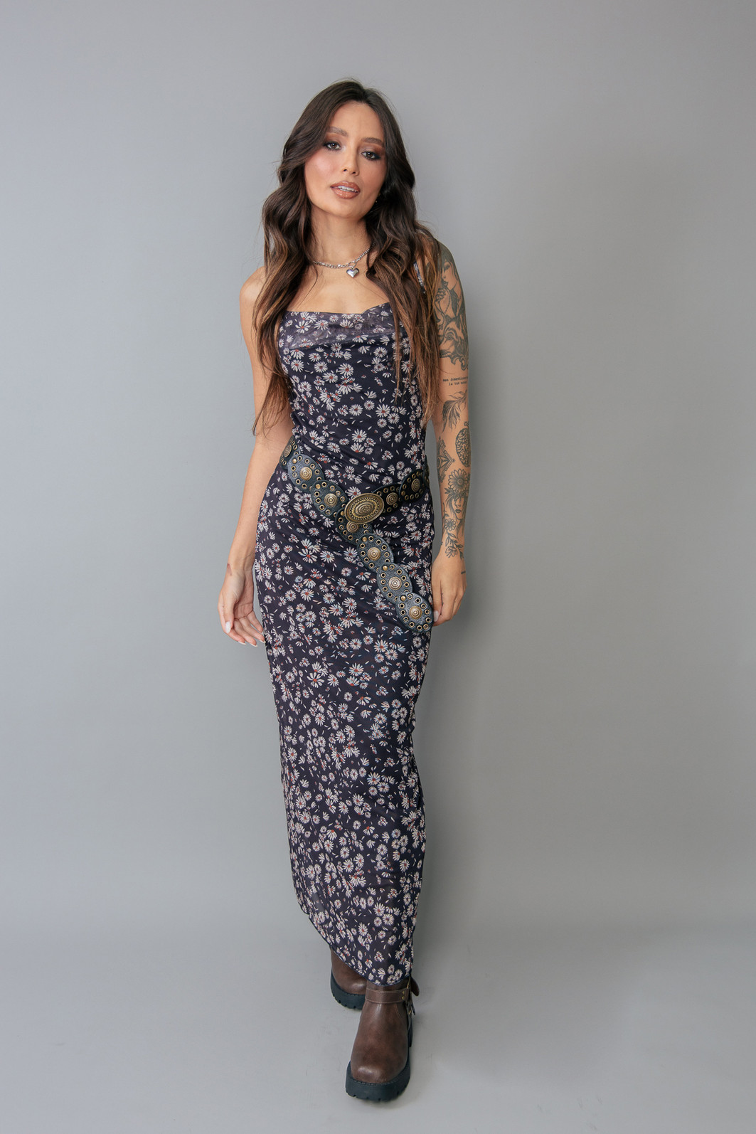 VESTIDO SLIP DRESS TULE FLORAL LIBERTY VESTIDO SLIP DRESS TULE FLORAL LIBERTY