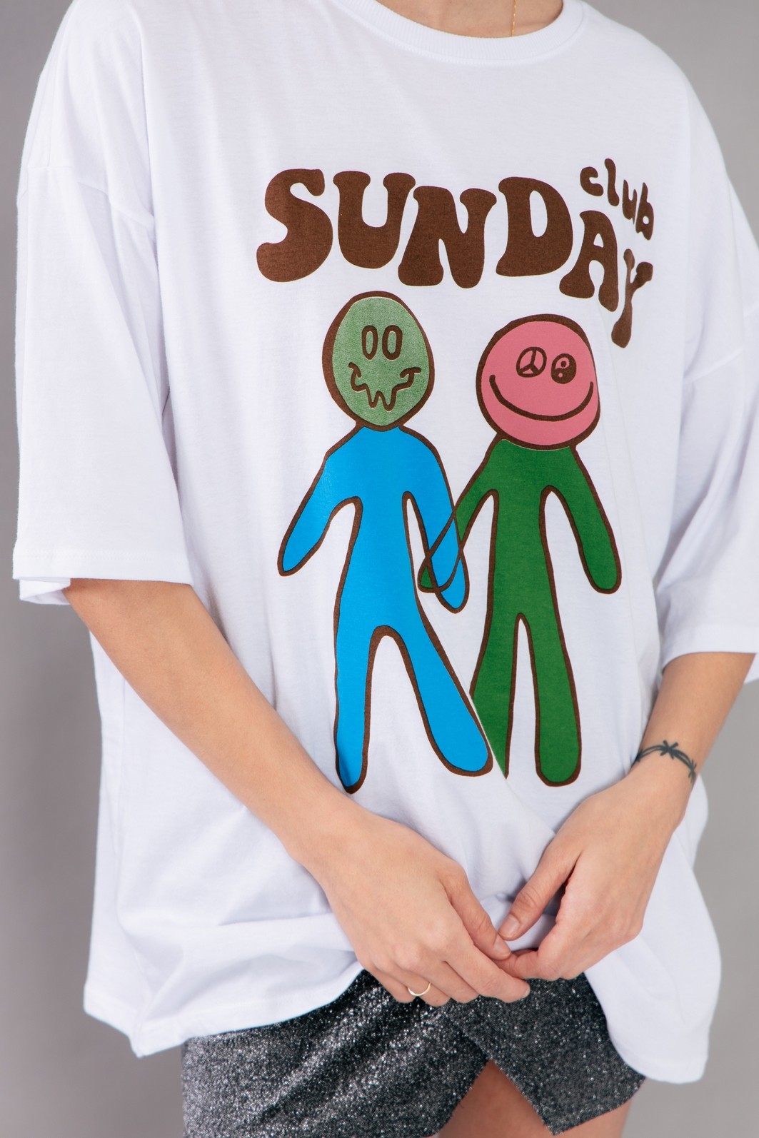 CAMISETA T-SHIRT OVERSIZED BRANCA SUNDAY