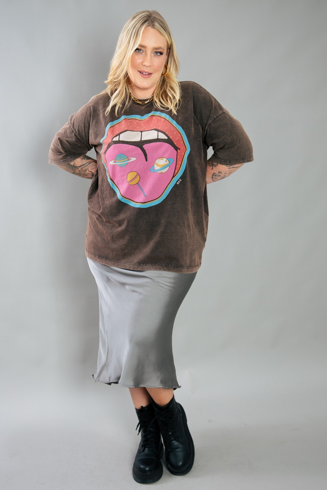 CAMISETA T-SHIRT OVERSIZED MARMORIZADA LOLLIPOP CAMISETA T-SHIRT OVERSIZED MARMORIZADA LOLLIPOP