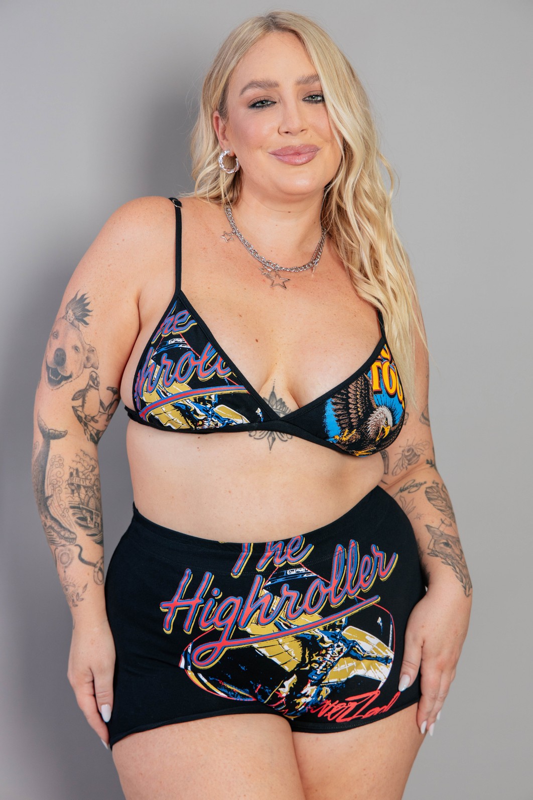 SHORT HOT PANT DE COTTON PRETO HIGHROLLER