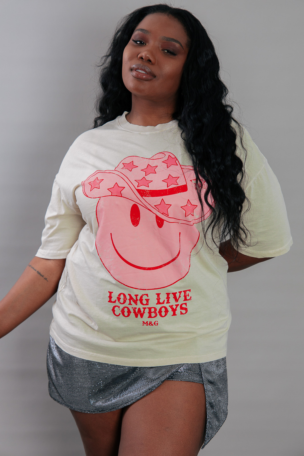 CAMISETA T-SHIRT VINTAGE BEGE COWBOYS SMILE