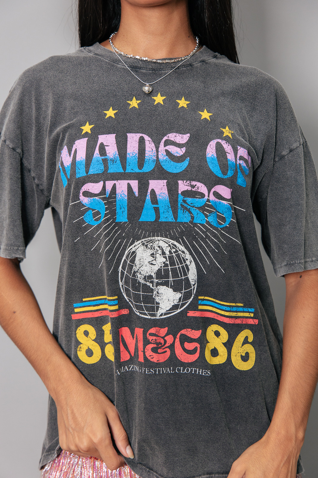 T-SHIRT VINTAGE PRETO MARMORIZADO MADE OF STARS T-SHIRT VINTAGE PRETO MARMORIZADO MADE OF STARS