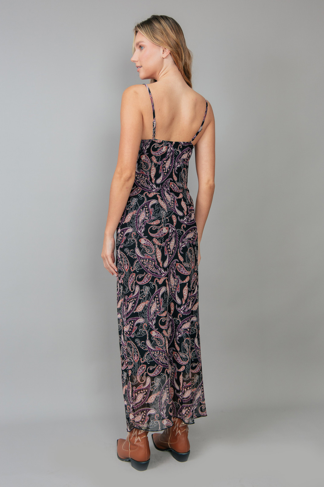 VESTIDO SLIP DRESS DE TULE ESTAMPADO GYPSY VESTIDO SLIP DRESS DE TULE ESTAMPADO GYPSY