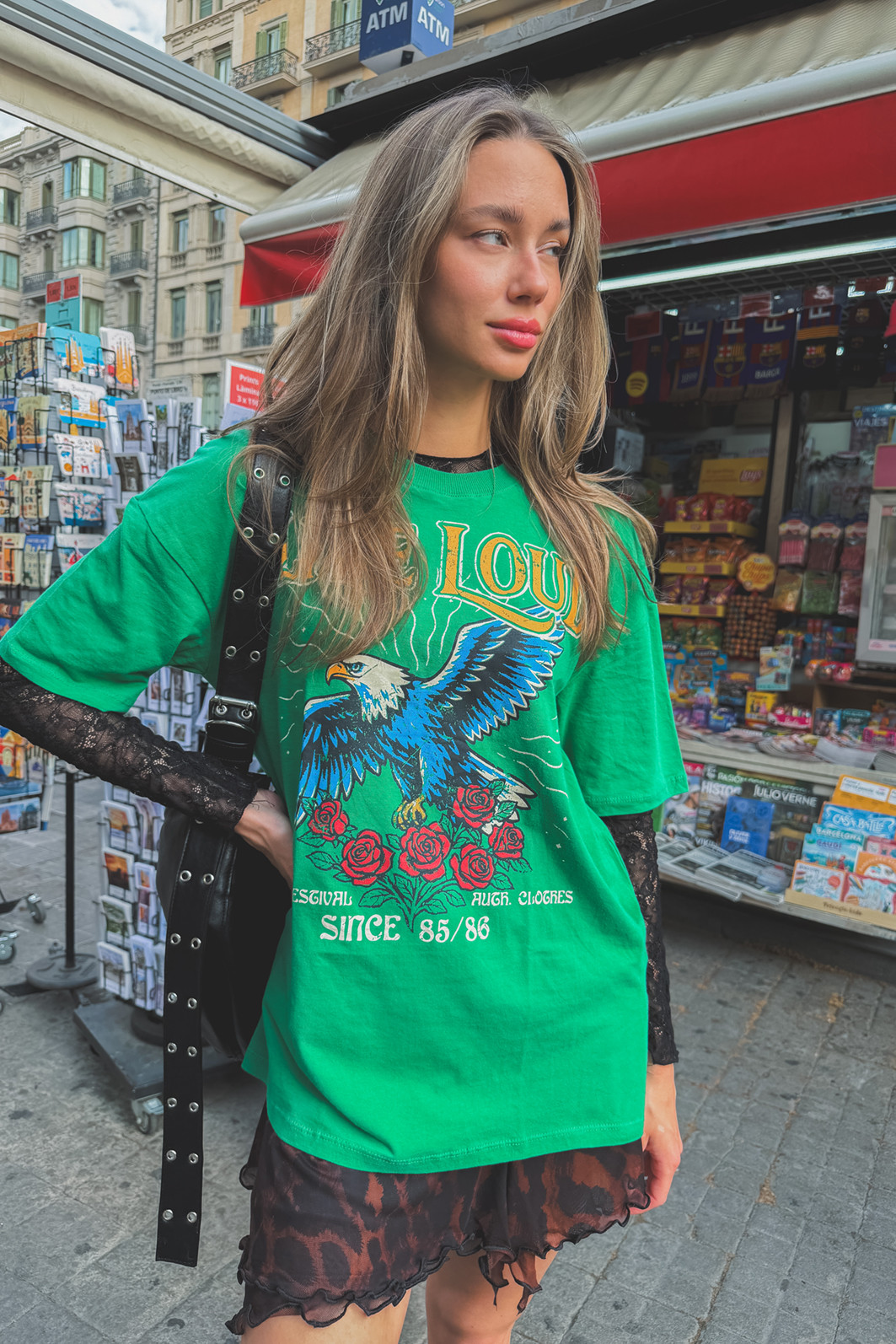 CAMISETA T-SHIRT VINTAGE VERDE LIVE LOUD