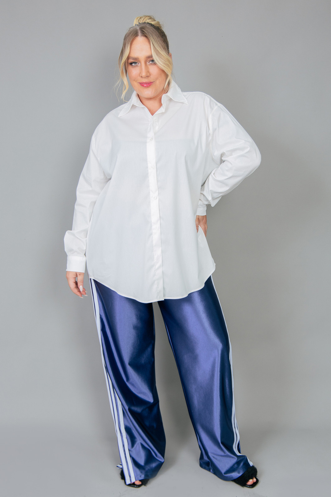 CAMISA OVERSIZED TRICOLINE OFF WHITE CAMISA OVERSIZED TRICOLINE OFF WHITE