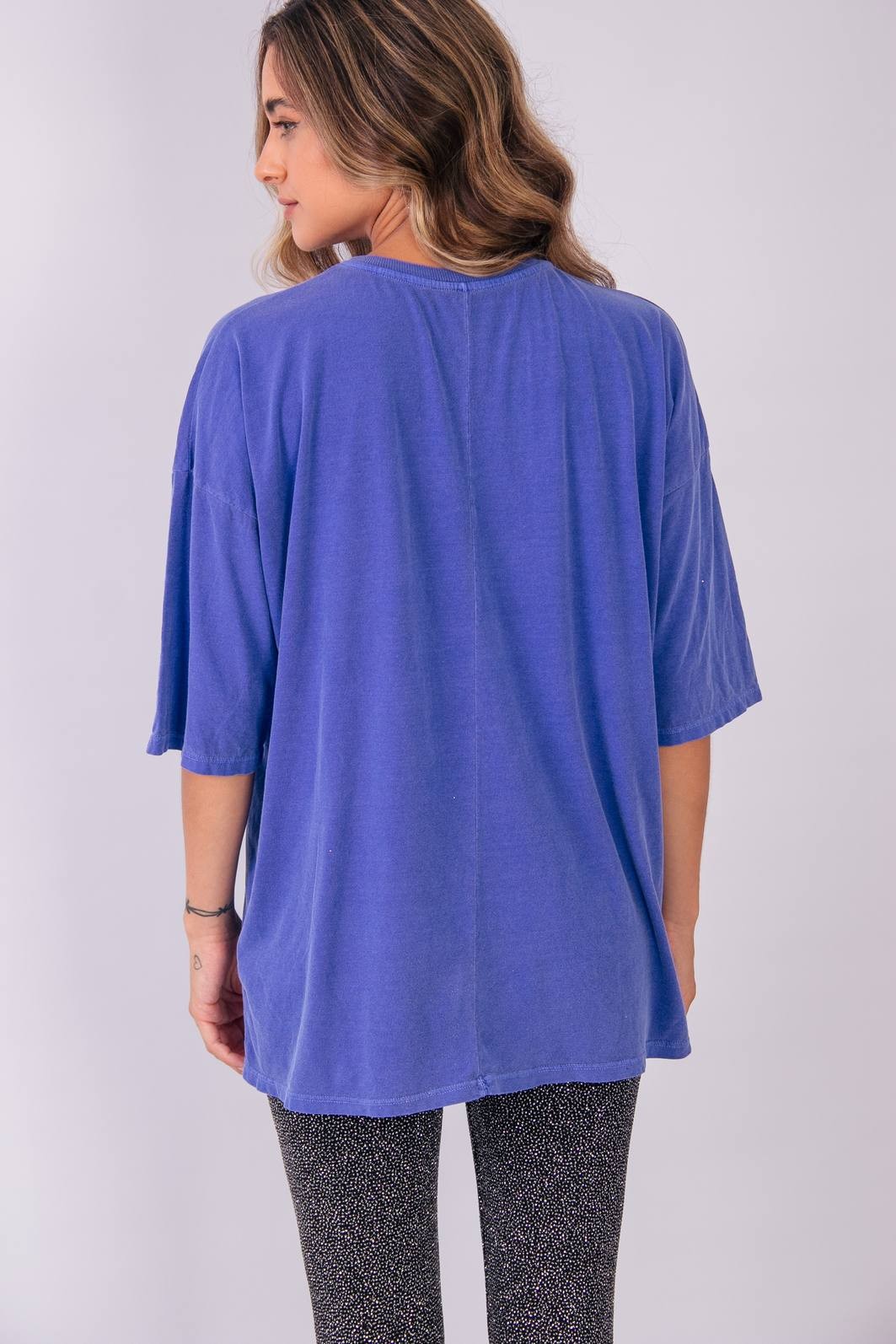 CAMISETA T-SHIRT OVERSIZED AZUL DISCO