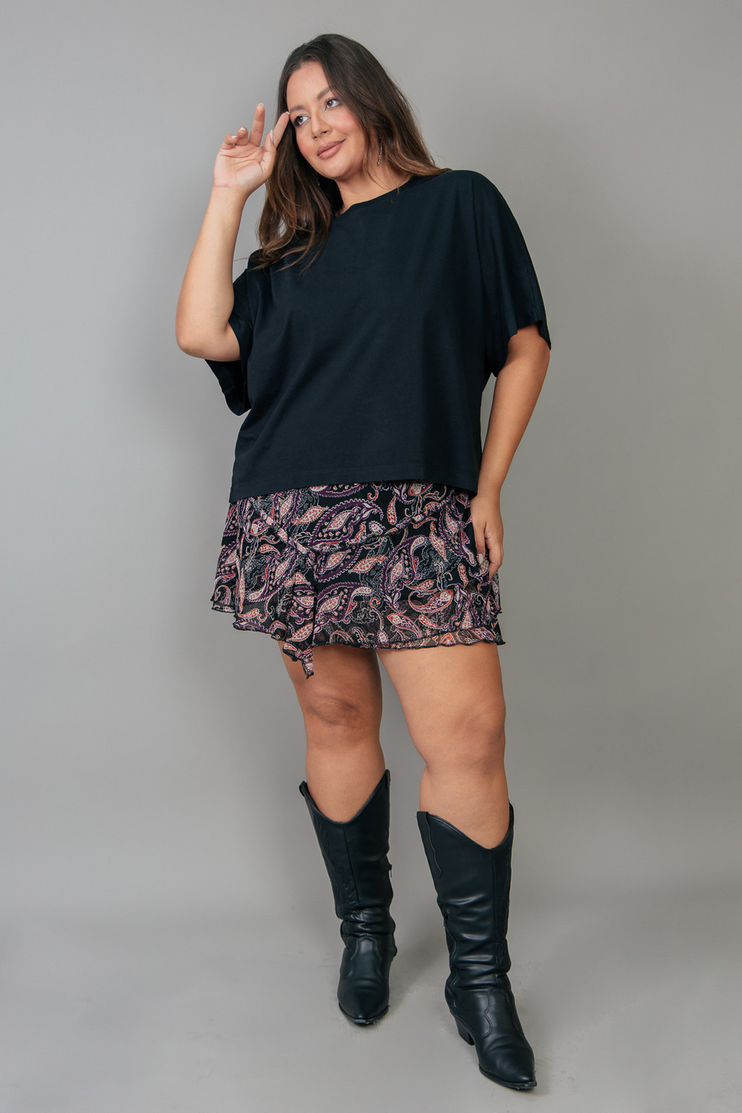 SHORT SAIA COM PONTAS DE TULE ESTAMPADO GYPSY SHORT SAIA COM PONTAS DE TULE ESTAMPADO GYPSY