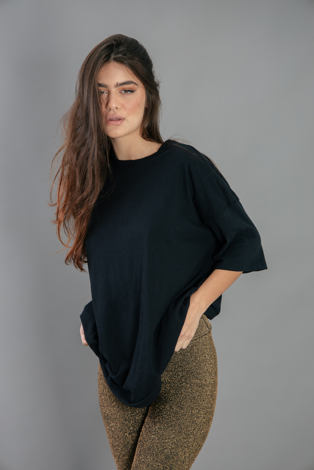 CAMISETA T-SHIRT OVERSIZED PRETA BÁSICA CAMISETA T-SHIRT OVERSIZED PRETA BÁSICA