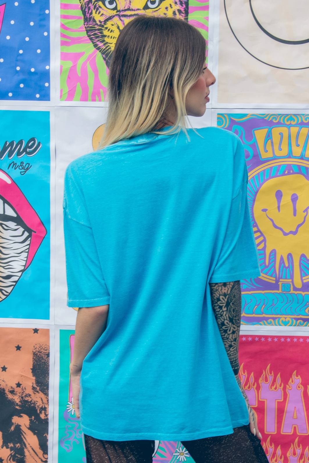 T-SHIRT VINTAGE AZUL AWESOME