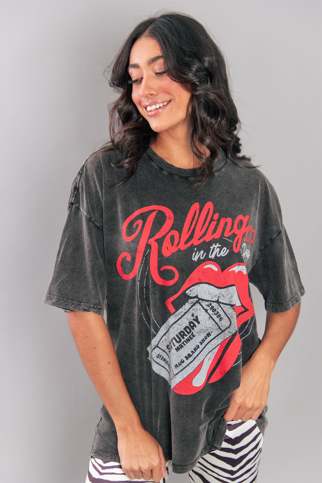 CAMISETA T-SHIRT VINTAGE MARMORIZADA ROLLING CAMISETA T-SHIRT VINTAGE MARMORIZADA ROLLING