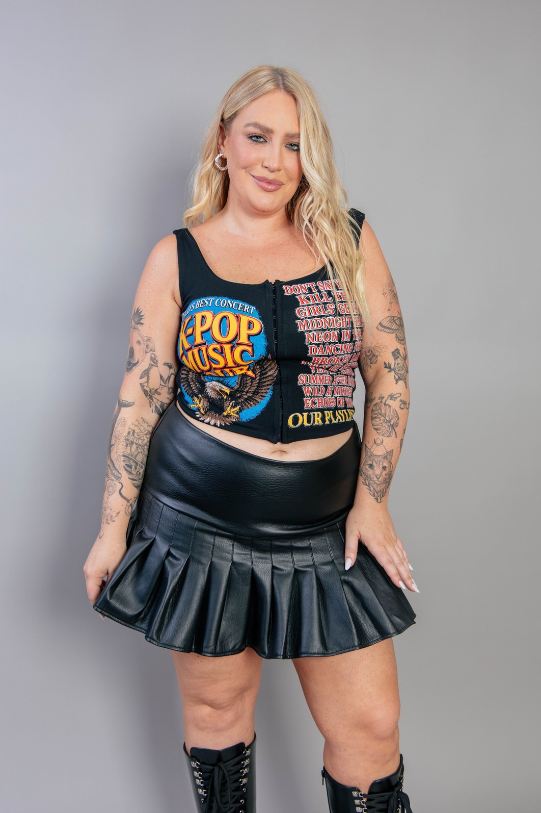 BLUSA CORSET DE COTTON PRETA K-POP BLUSA CORSET DE COTTON PRETA K-POP