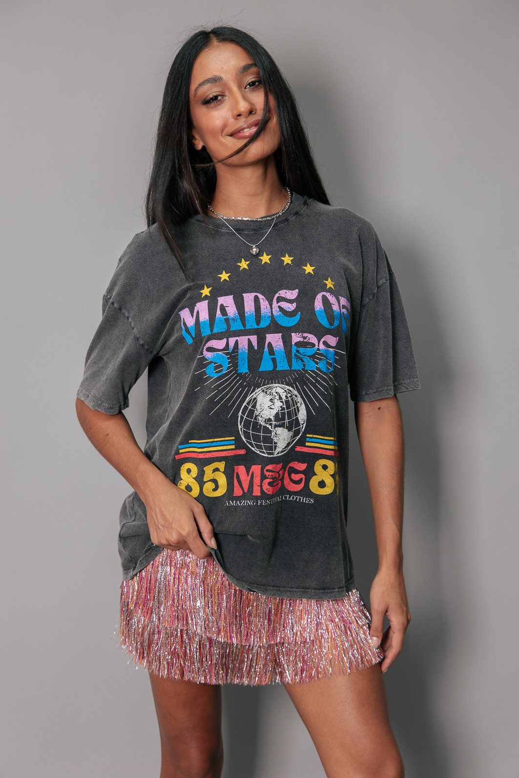 T-SHIRT VINTAGE PRETO MARMORIZADO MADE OF STARS T-SHIRT VINTAGE PRETO MARMORIZADO MADE OF STARS