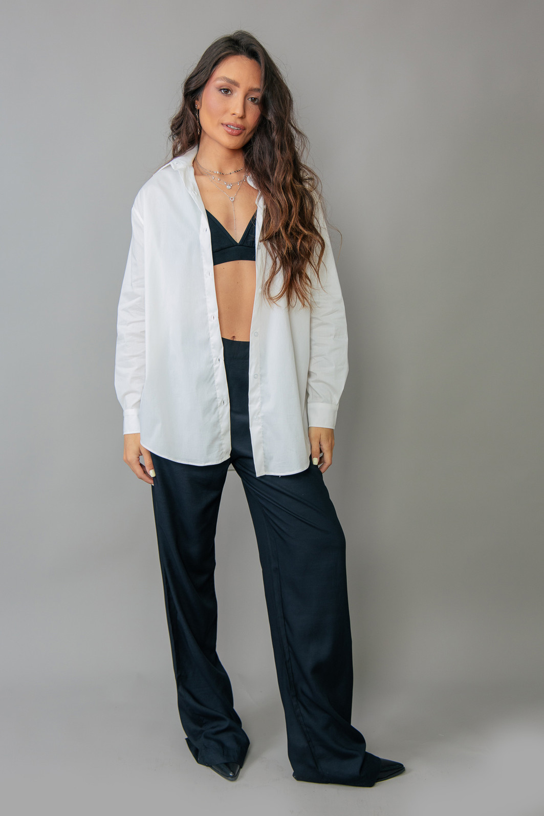 CAMISA OVERSIZED TRICOLINE OFF WHITE