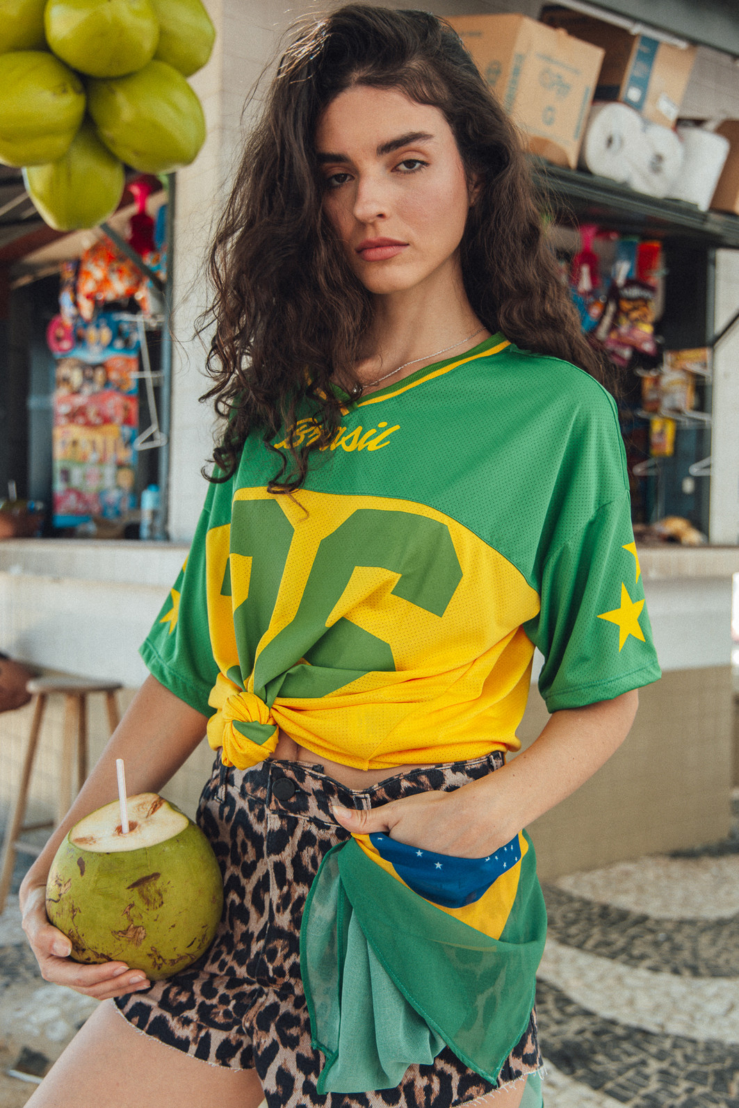 CAMISETA T-SHIRT ESPORTIVA BRASIL DECOTE V