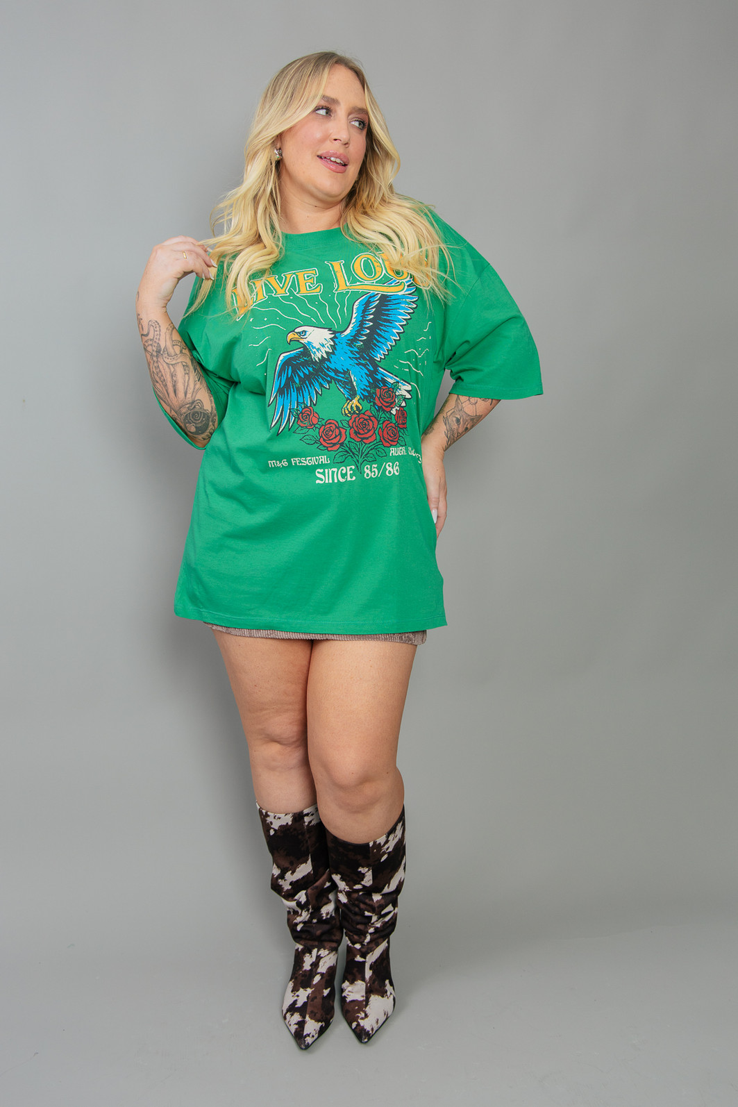 CAMISETA T-SHIRT VINTAGE VERDE LIVE LOUD