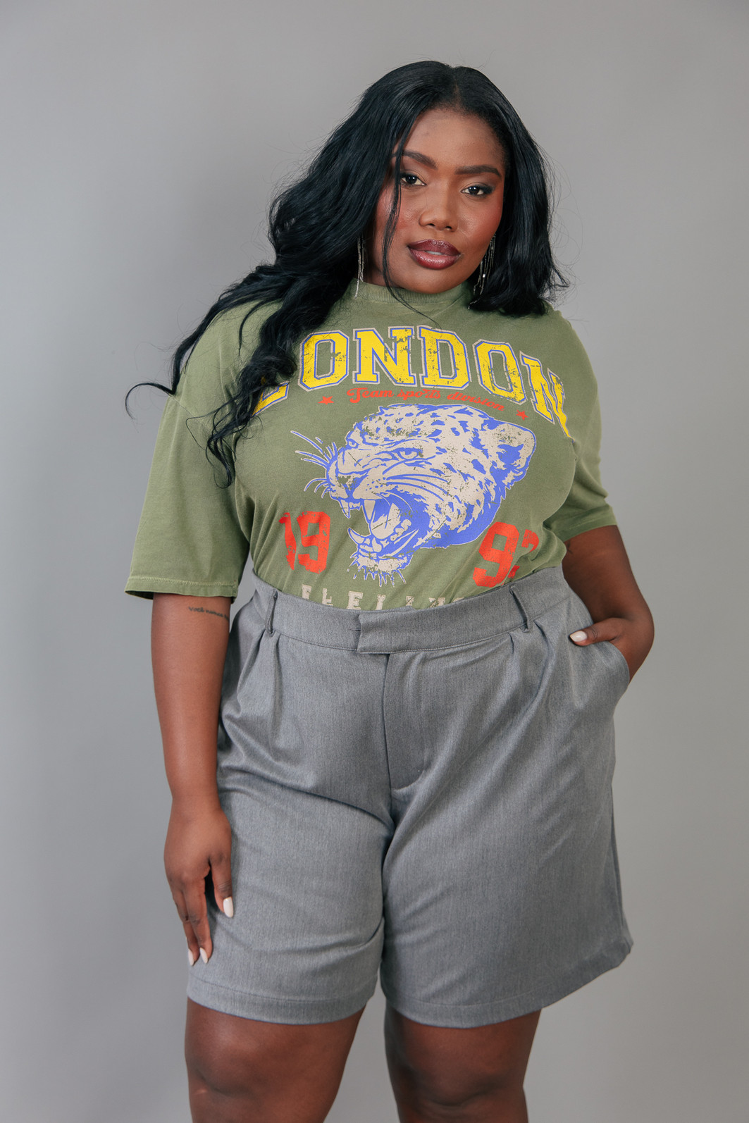 T-SHIRT VINTAGE VERDE OLIVA LONDON