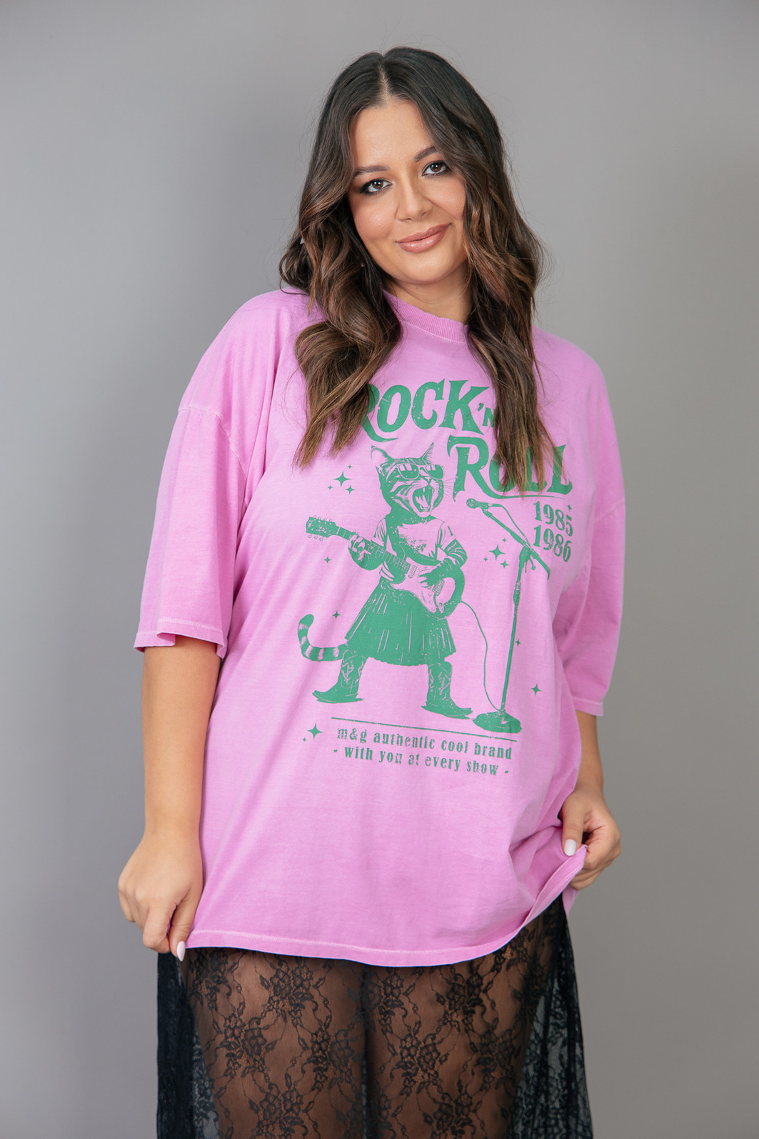 T-SHIRT VINTAGE ROSA ROCK'N'ROLL