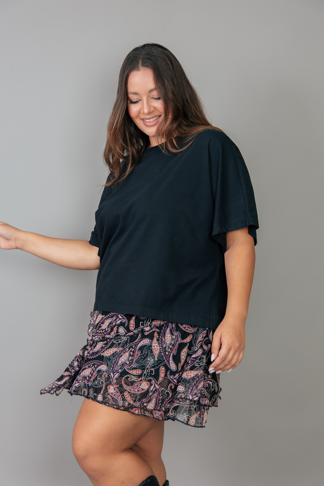 SHORT SAIA COM PONTAS DE TULE ESTAMPADO GYPSY SHORT SAIA COM PONTAS DE TULE ESTAMPADO GYPSY