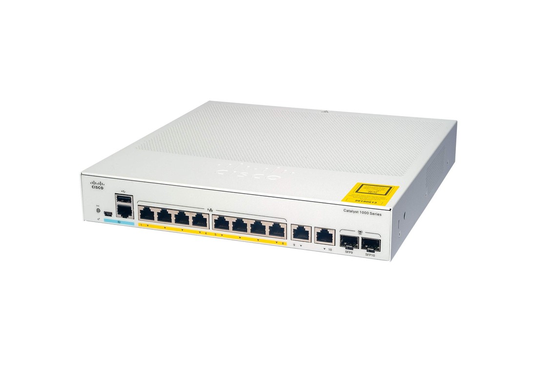 SWITCH - 8X 1G DATA PORTS, 2X 1G SFP AND RJ-45 COMBO UPLINKS - C1000-8T-2G-L