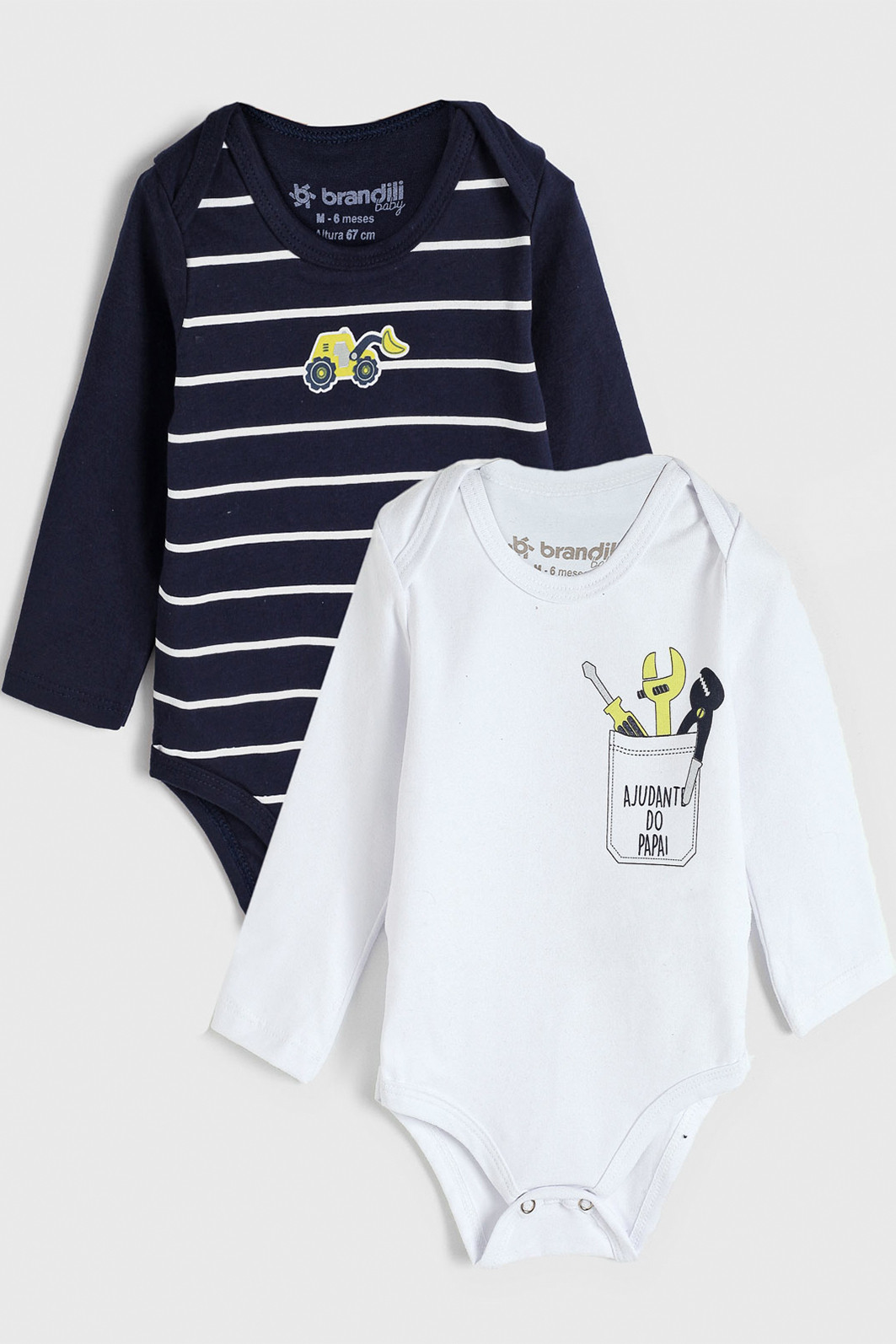 Kit 2pçs Brandili Infantil Ferramentas Branco/Azul-Marinho