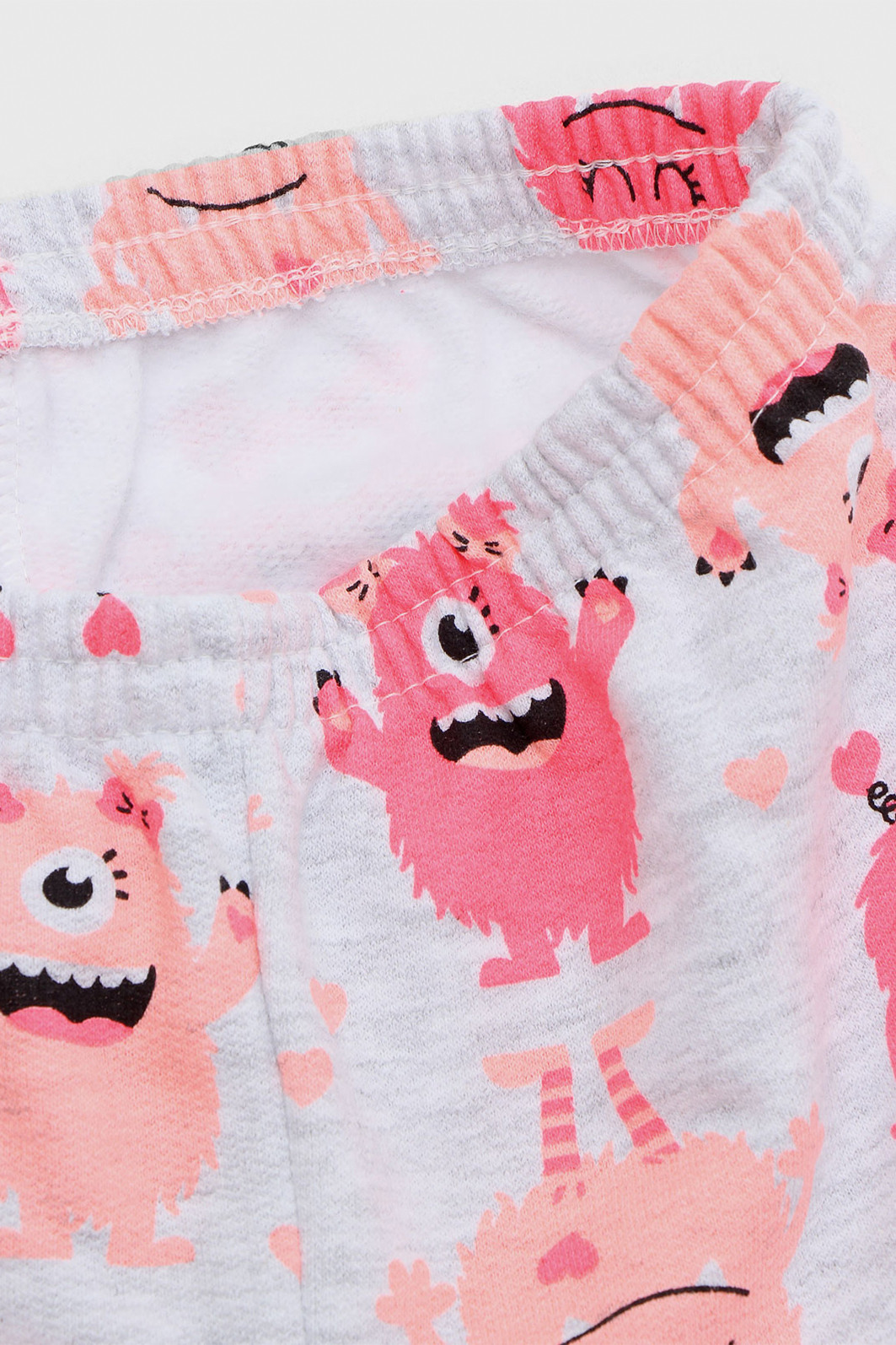 Pijama Kyly Longo Infantil Monstrinho Cinza/Rosa Pijama Kyly Longo Infantil Monstrinho Cinza/Rosa