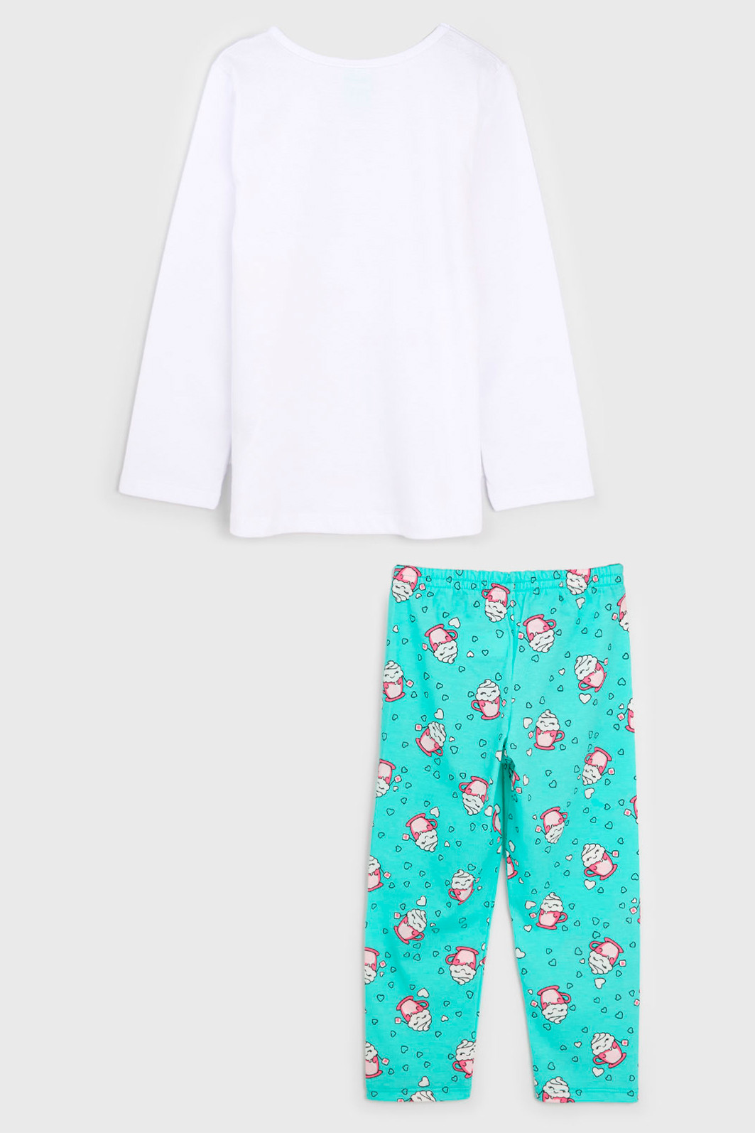 Pijama Kyly Longo Infantil Guaxinim Branco/Verde Pijama Kyly Longo Infantil Guaxinim Branco/Verde