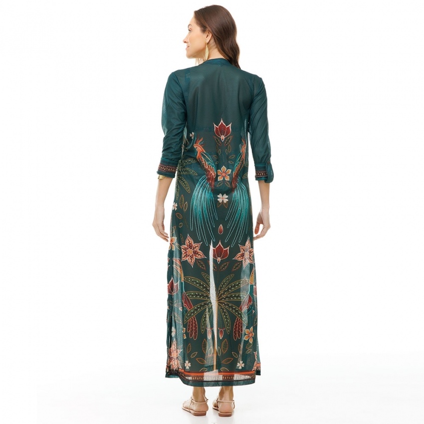 Saída de Praia Longa Cancún Pássaros e Flores Fundo Verde Saída de Praia Longa Cancún Pássaros e Flores Fundo Verde