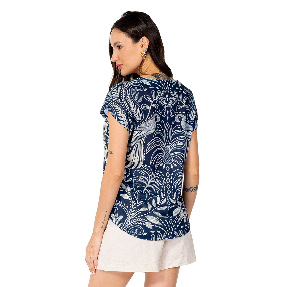 Blusa Jasmim Araras Bordados Off Blusa Jasmim Araras Bordados Off