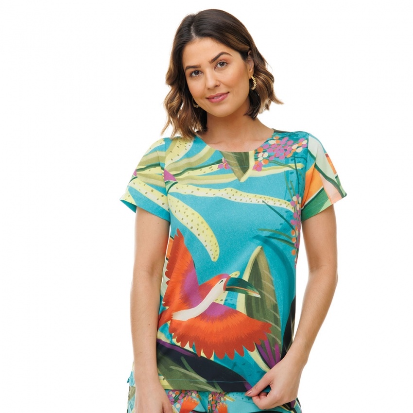 Blusa Atena Tucano Color Turquesa