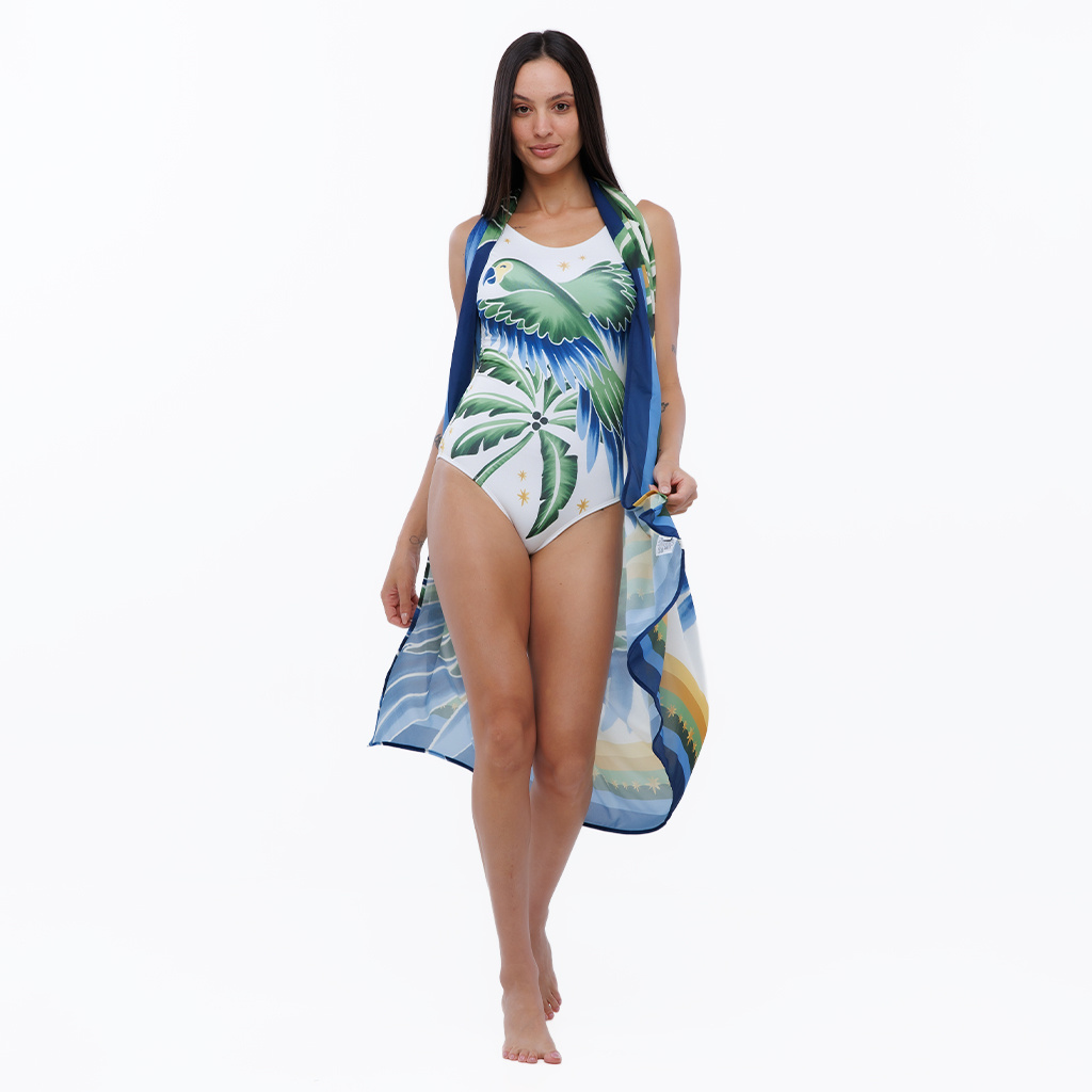 Acessório Feminino Canga Energia Estampado Motivos Tropicais Br