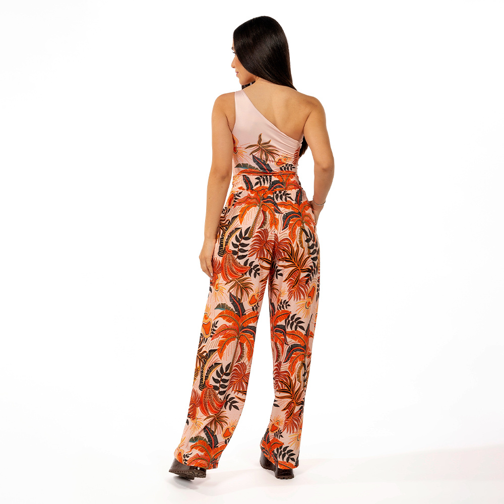 Calça Ampla Atena Natureza Bordada Calça Ampla Atena Natureza Bordada