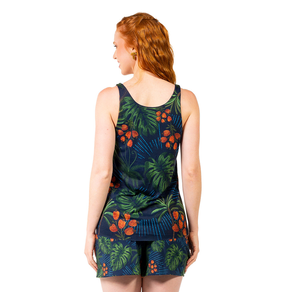 Regata Summer Arara Bordado Barra Regata Summer Arara Bordado Barra