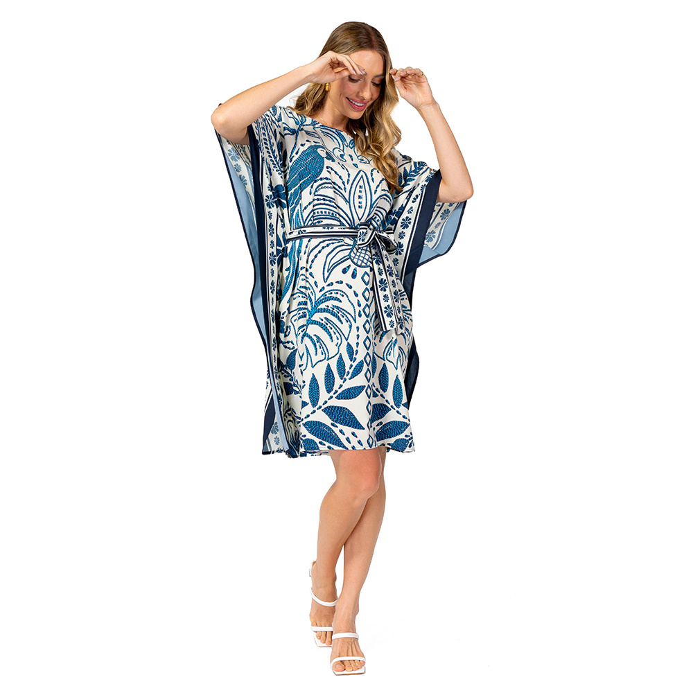 Kaftan Verão Atena Araras Bordado Off Kaftan Verão Atena Araras Bordado Off