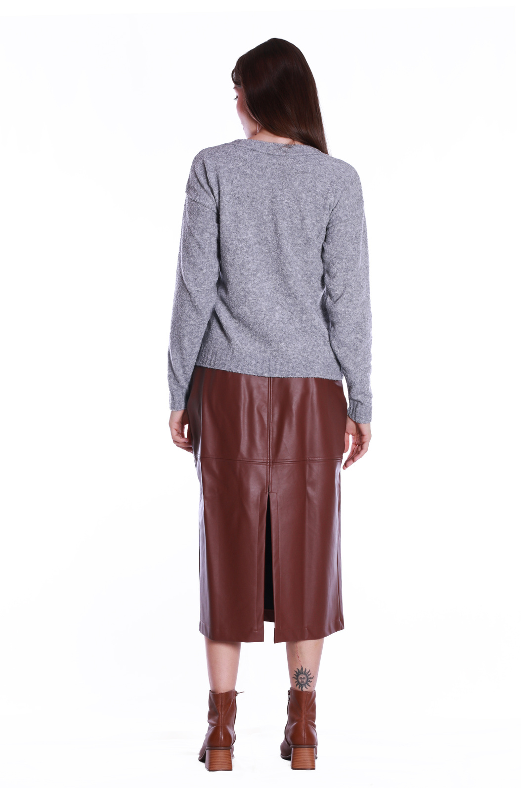 Blusão Tricot Jacquard Cinza Claro Arara Blusão Tricot Jacquard Cinza Claro Arara
