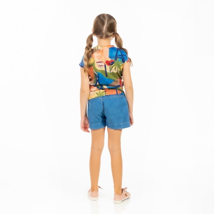 Baby Look Florata Infantil Pontos SP Ondas Color Textura