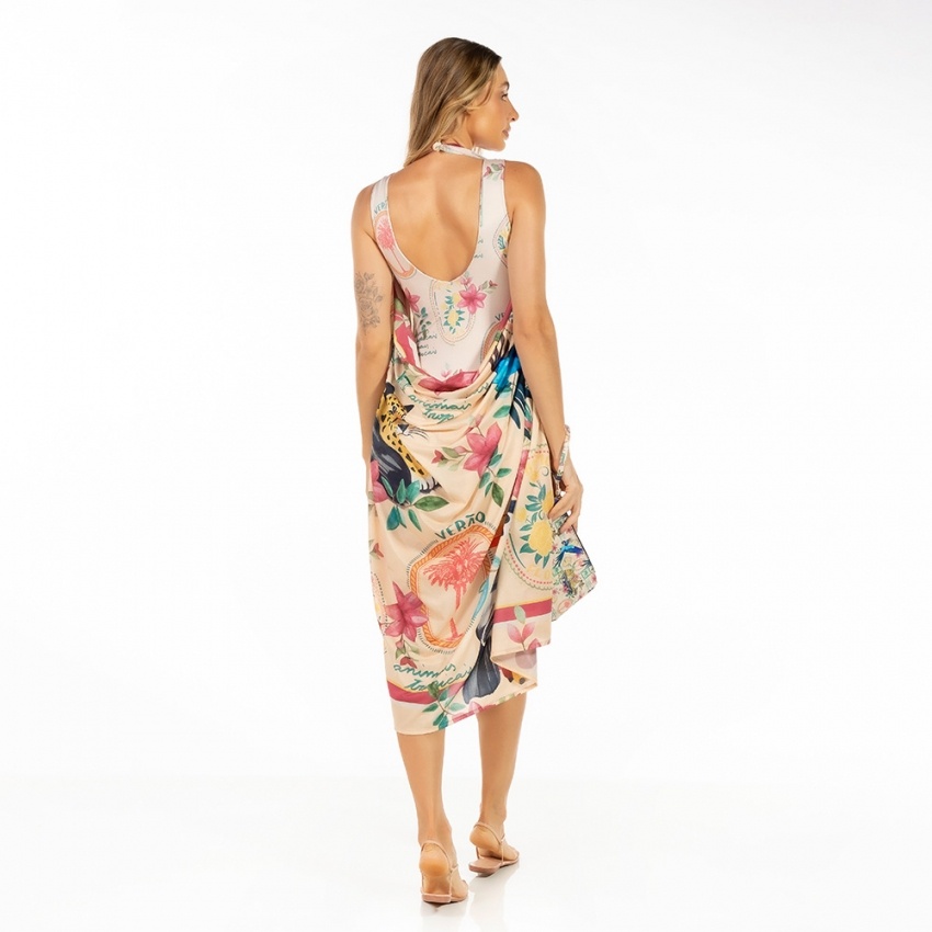 Canga Retangular Bichos, Flores Verão Postal Canga Retangular Bichos, Flores Verão Postal