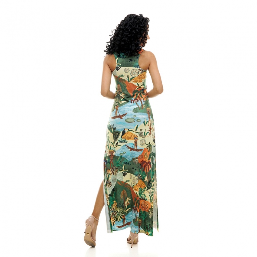 Vestido Hortência Índios na Floresta Vestido Hortência Índios na Floresta