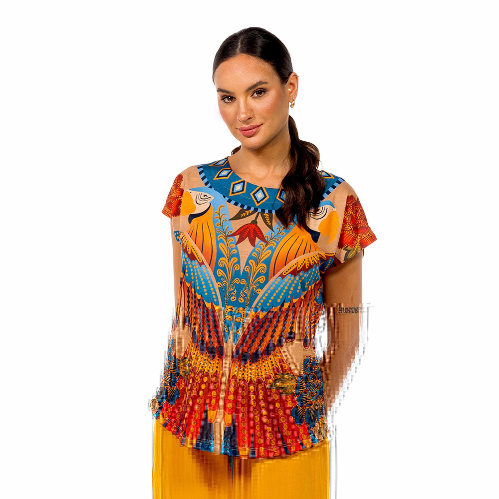 Blusa Jasmim Araras Paraiso Floral