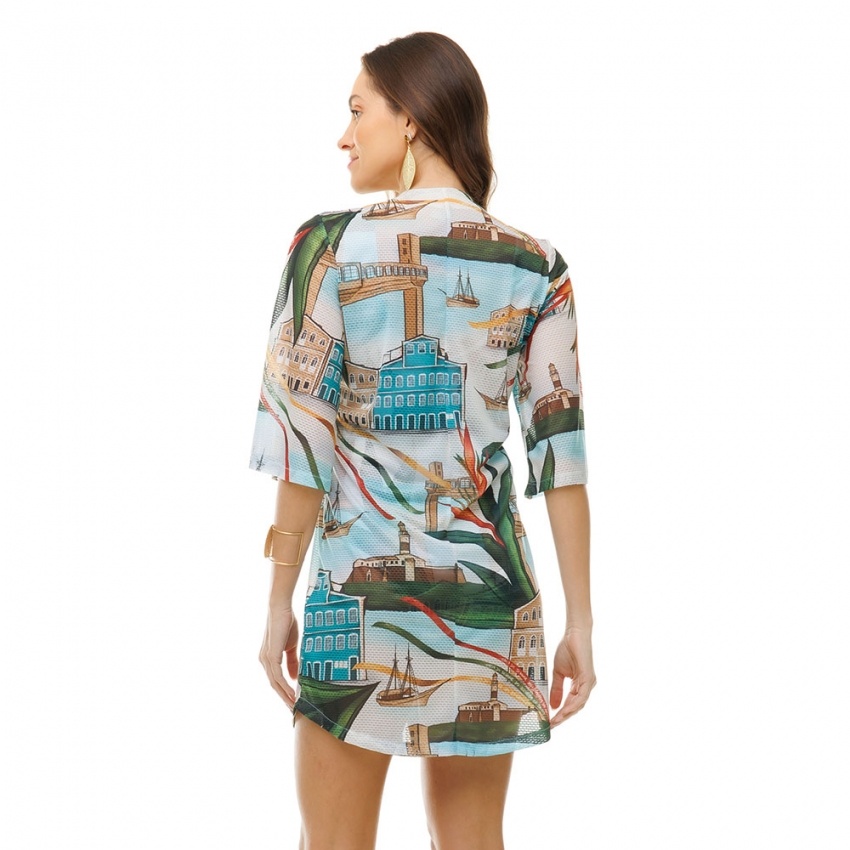 Saída de Praia Chemise Alongada Paisagem Salvador