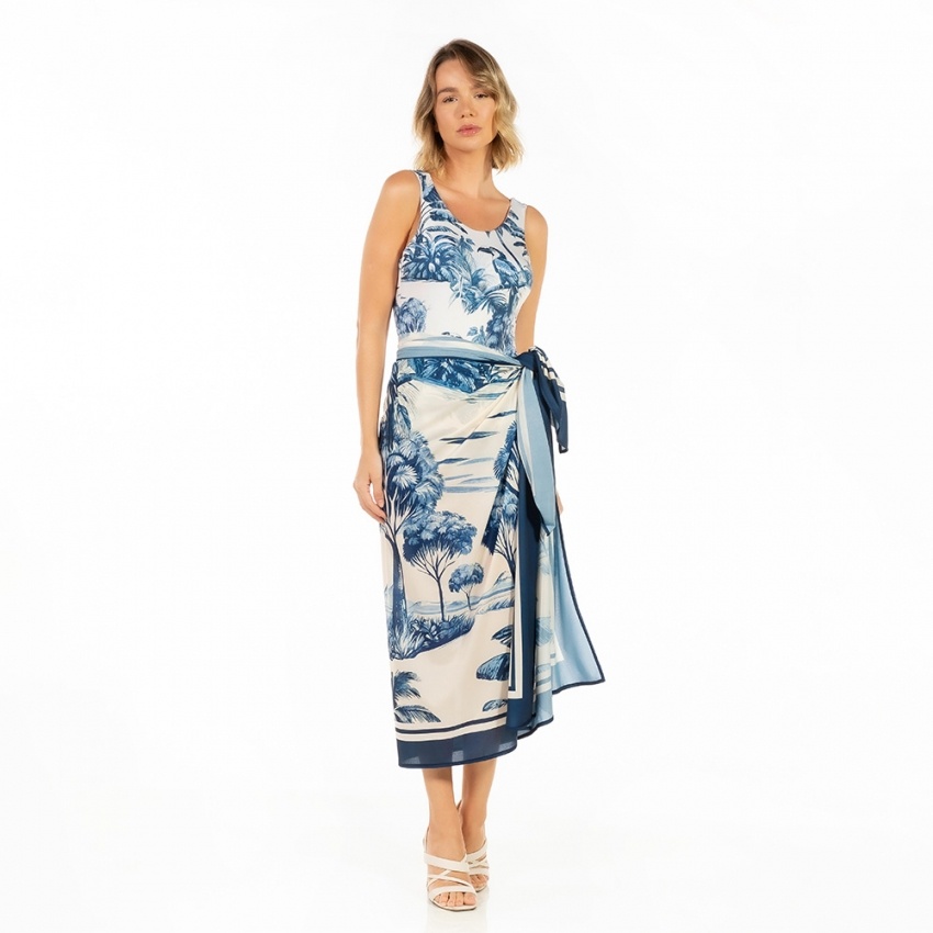 Canga Retangular Tucano Paisagem Tom de Azul Canga Retangular Tucano Paisagem Tom de Azul