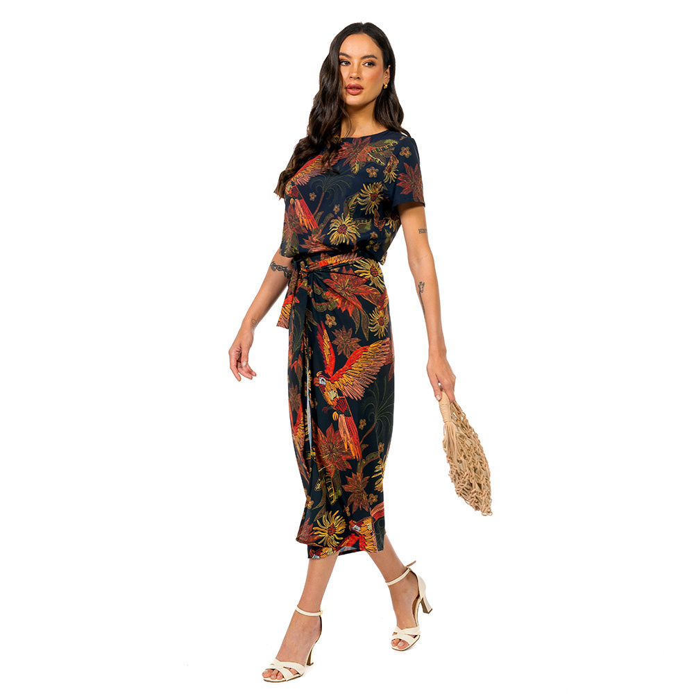 Blusa Atena Arara Flor Bordado Off