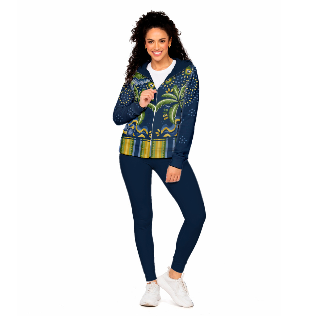 Jaqueta Feminina Corta Vento Ecoventura Estampada Motivos Tropicais Br