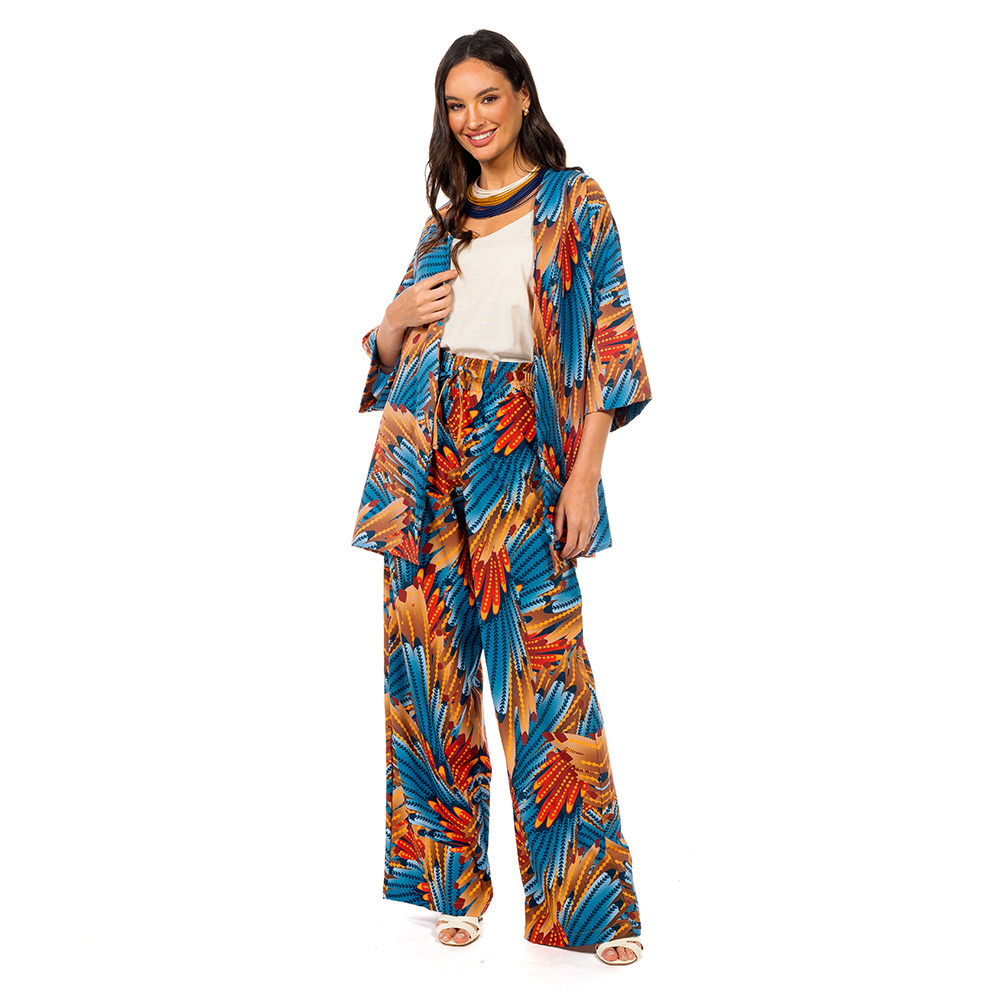 Kimono Raízes Araras Paraiso Floral