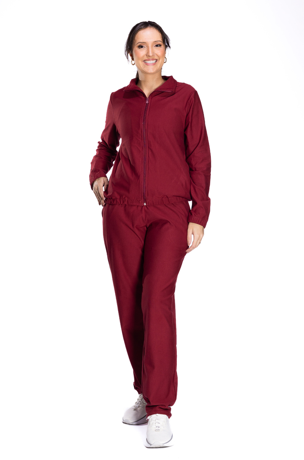 Calça Feminina Moletinho Semi Ampla Bordo Calça Feminina Moletinho Semi Ampla Bordo