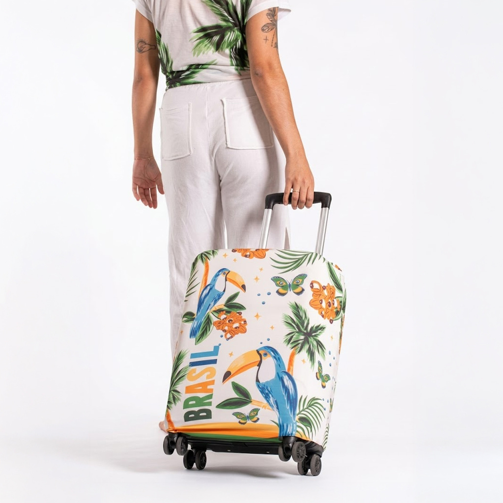 Acessório Capa De Mala Estampado Elementos Br Aquarela