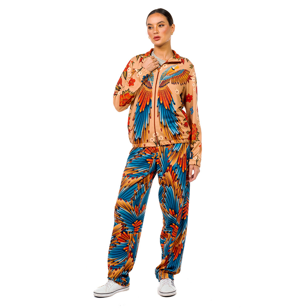 Calça Moletinho Semi Ampla Araras Paraiso Floral