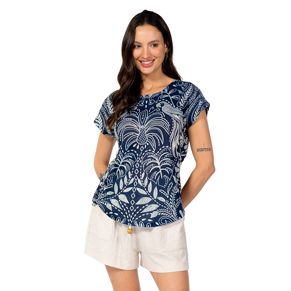 Blusa Jasmim Araras Bordados Off Blusa Jasmim Araras Bordados Off