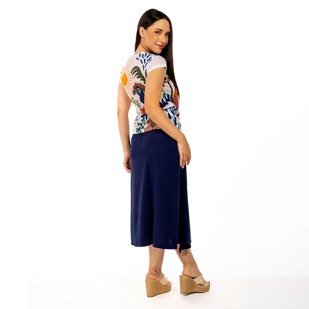 Baby Look Florata Arara Tropical Barrado Baby Look Florata Arara Tropical Barrado